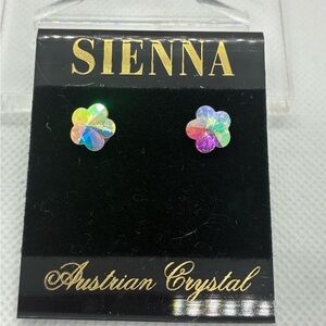 3For$20 Sienna Aurora Crystal Flower Stud Earrings - Iridescent